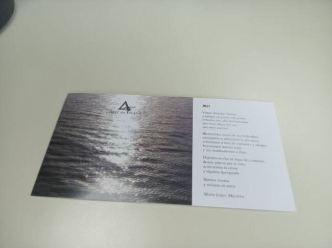 Receta en la tarjeta de año nuevo de Arte en Escena.
