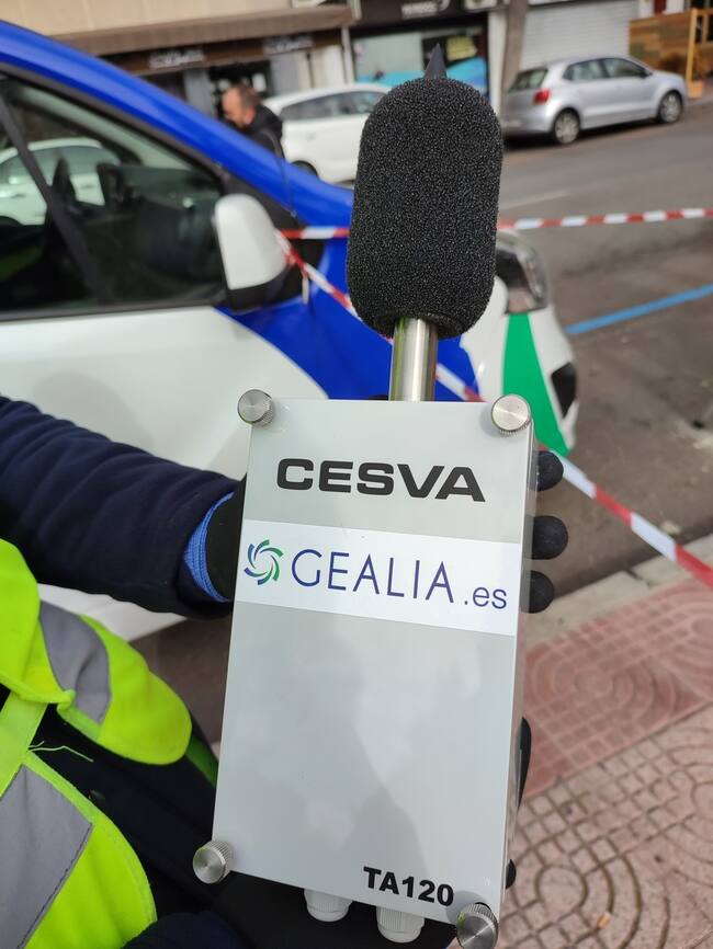 Imagen de uno de los sonómetros que se han instalado en la zona de "El Torreón" en Ciudad Real