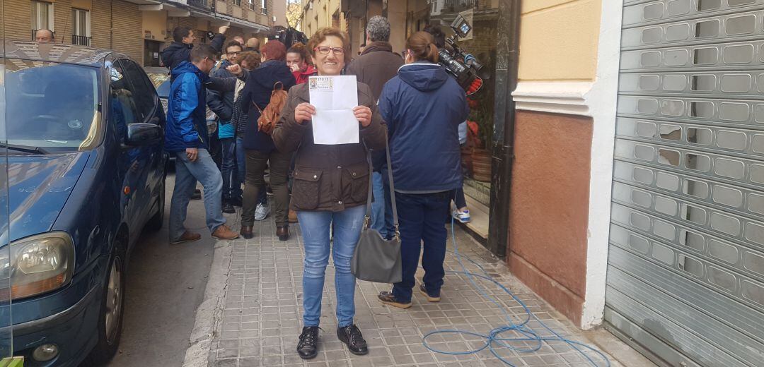 Isabel López, una de las agraciadas con el segundo premio del &#039;Gordo&#039;