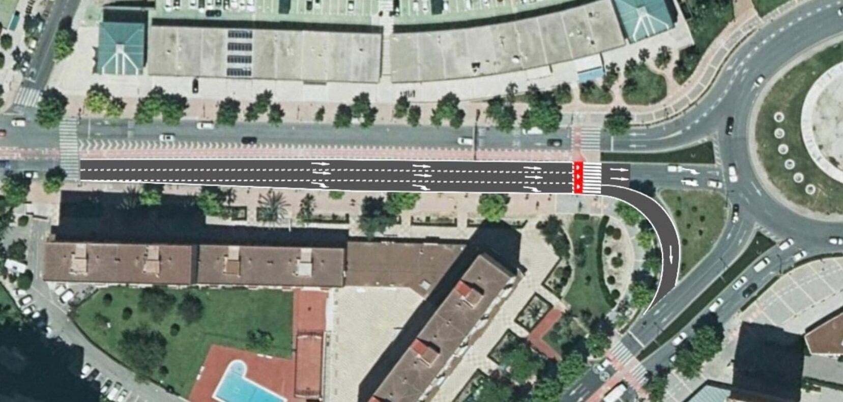 Benidorm está creando un tercer carril en la intersección de las avenidas Comunitat Valenciana y Europa