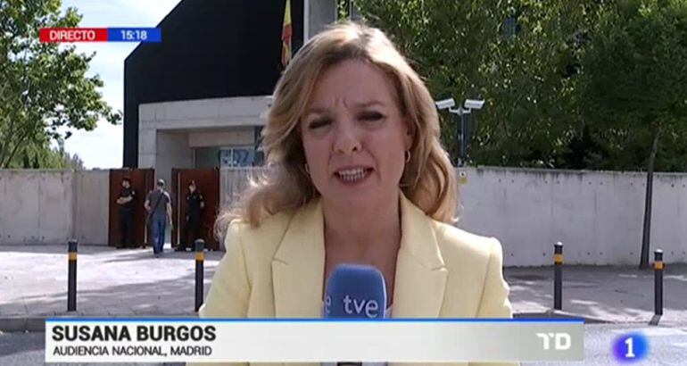 Susana Burgos, informando del juicio por las tarjetas opacas de Caja Madrid el lunes 26 de septiembre.