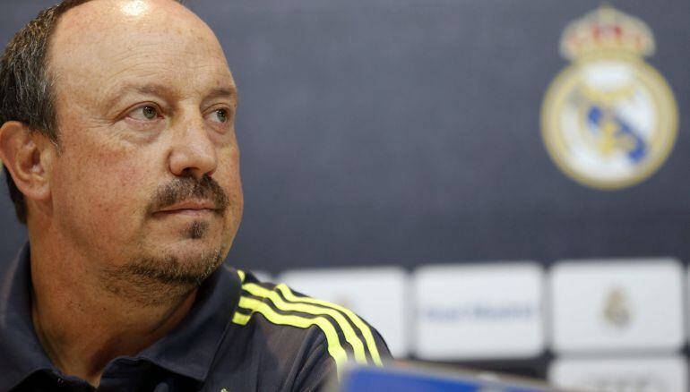 Rafa Benítez, en la sala de prensa.