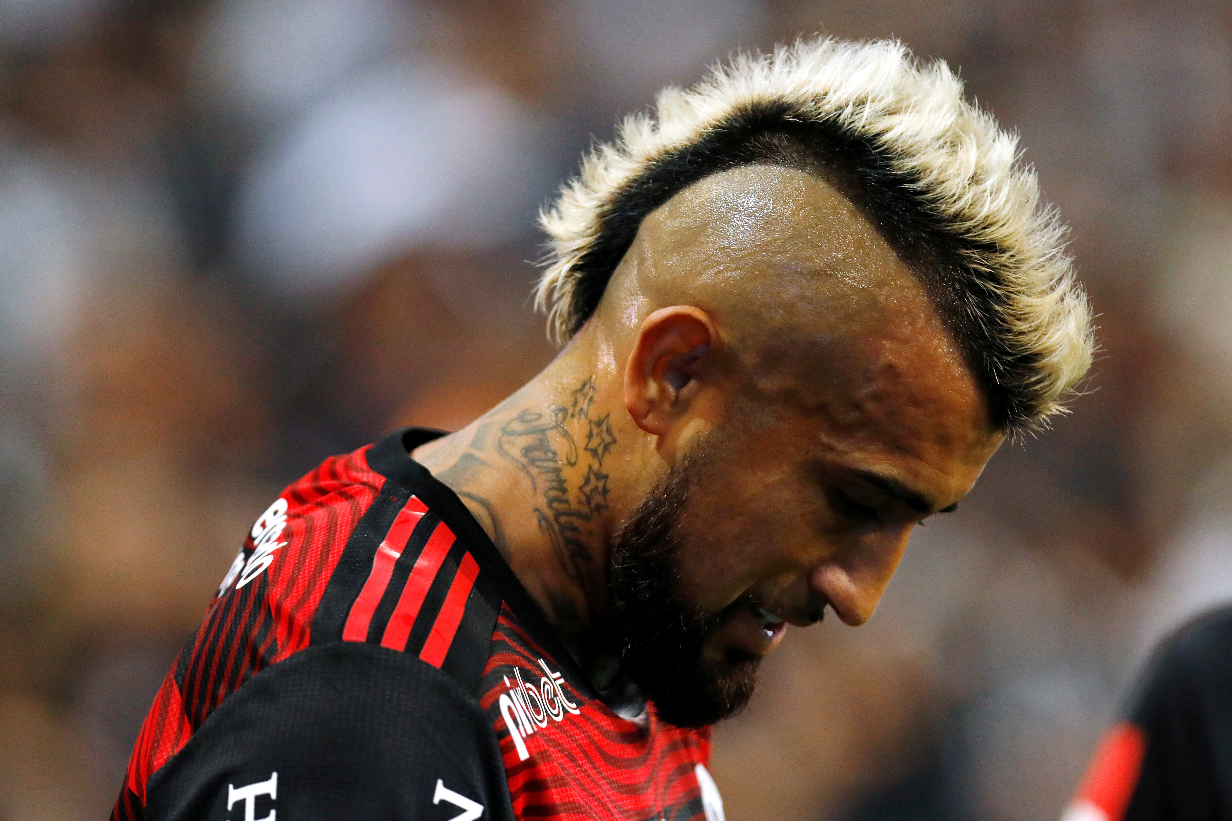 Arturo Vidal en un encuentro de Flamengo ante Corinthians.