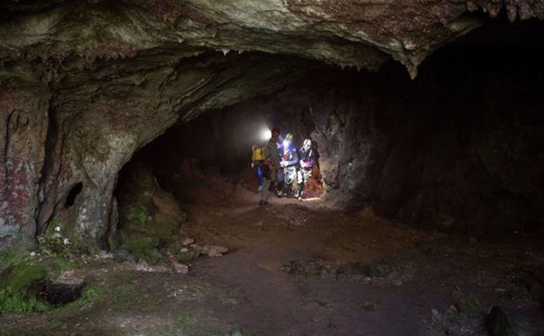 Imagen de uno de los accesos a la cueva de Cueto-Coventosa.