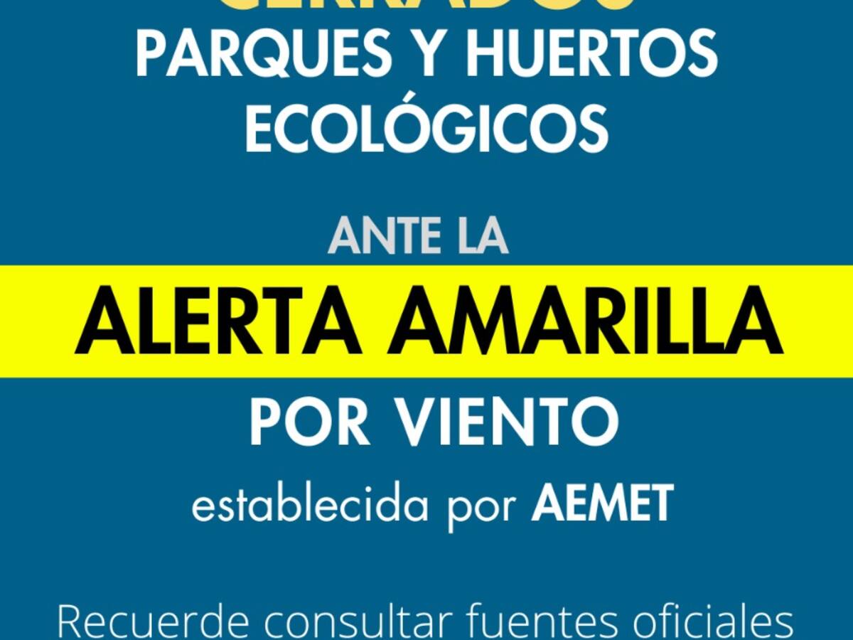 Elche cierra parques y huertos ecológicos por la alerta amarilla por viento