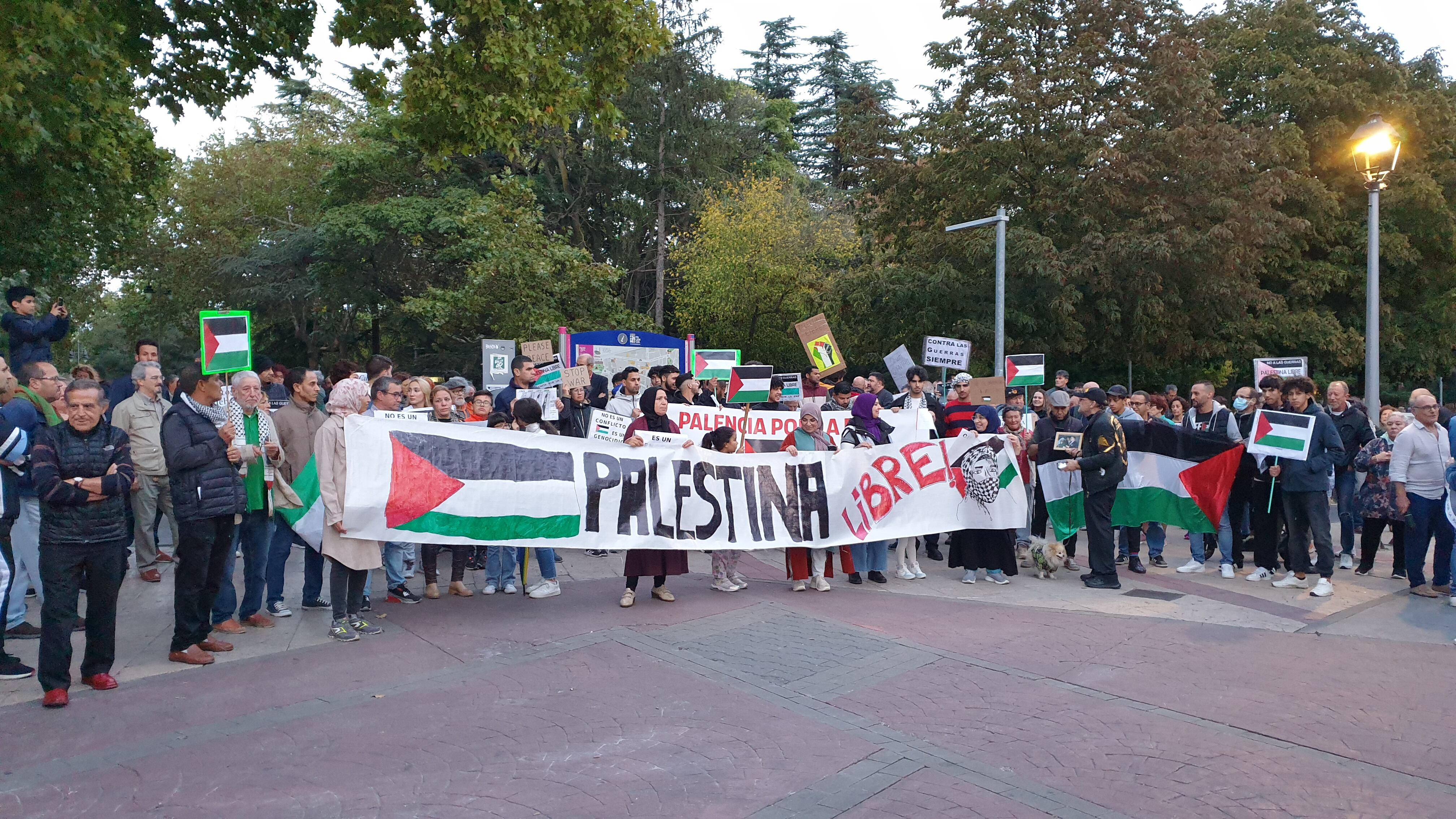 Unas 300 personas se manifiestan en Palencia por la paz en Palestina