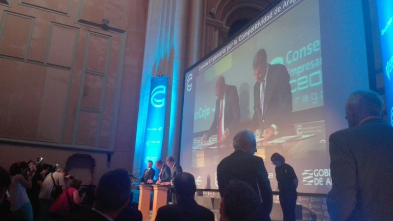 Presentación del Consejo Empresarial de Aragón en la Sala de la Corona del Edificio Pignatelli de Zaragoza. 