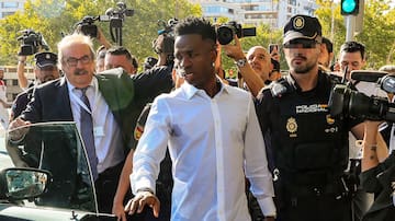Vinicius asegura ante la jueza que solo ha escuchado insultos racistas contra él en Mestalla