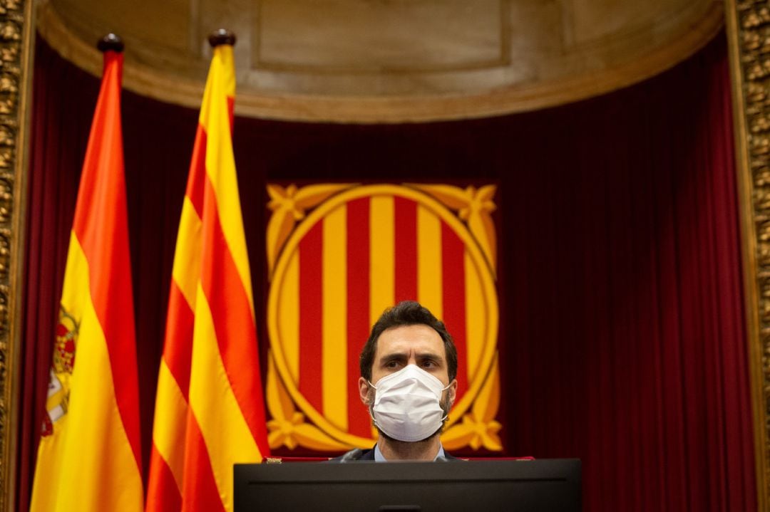 El presidente del Parlament, Roger Torrent, en el pleno del 16 de diciembre de 2020.