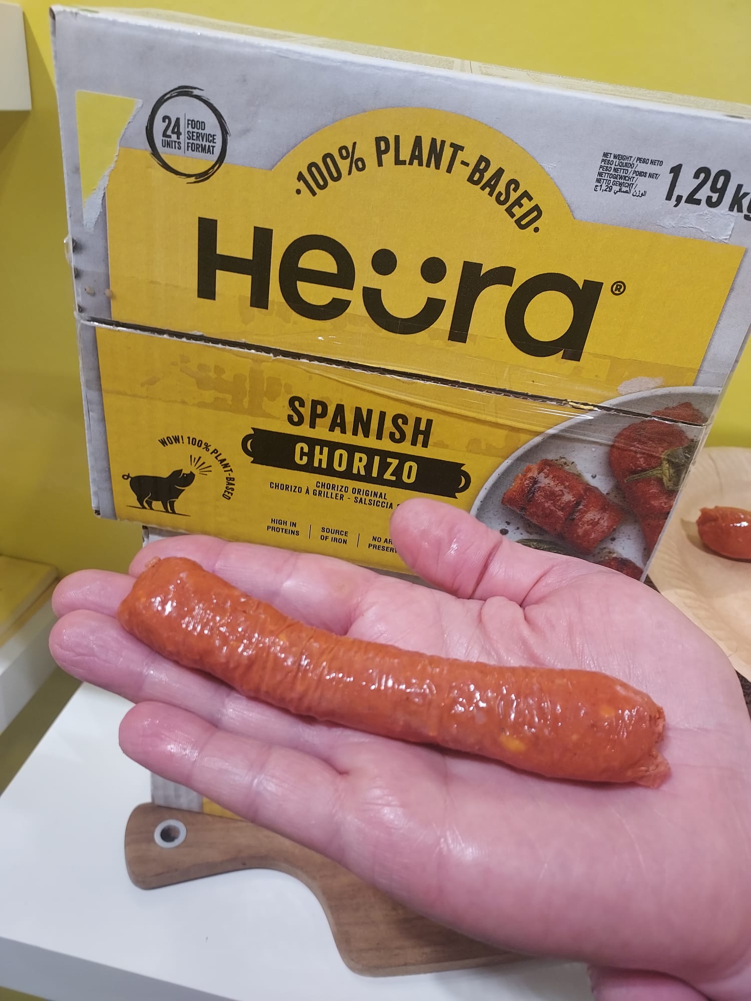 Chorizo vegano Heura.