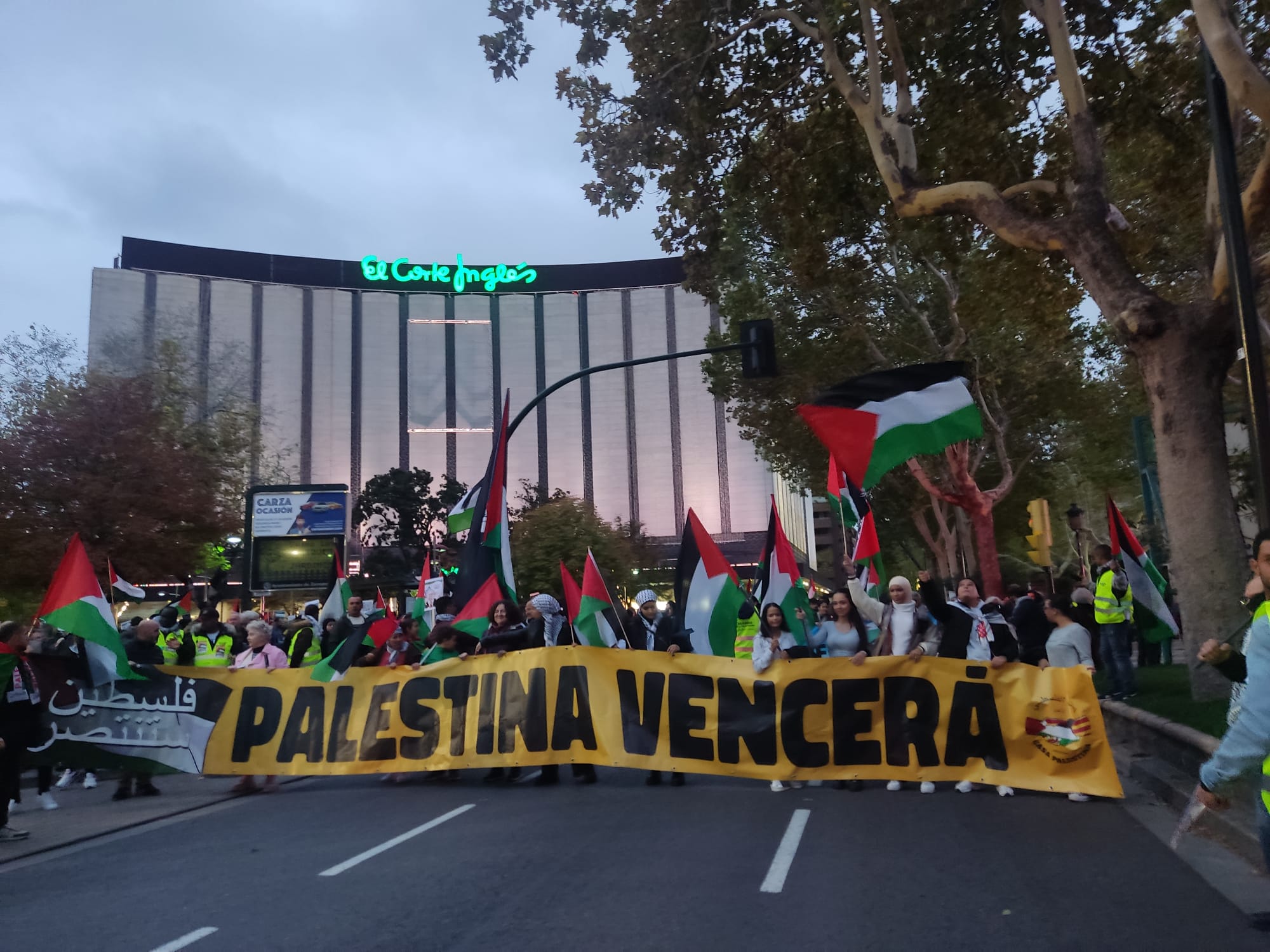 Manifestación en Zaragoza en apoyo al pueblo palestino