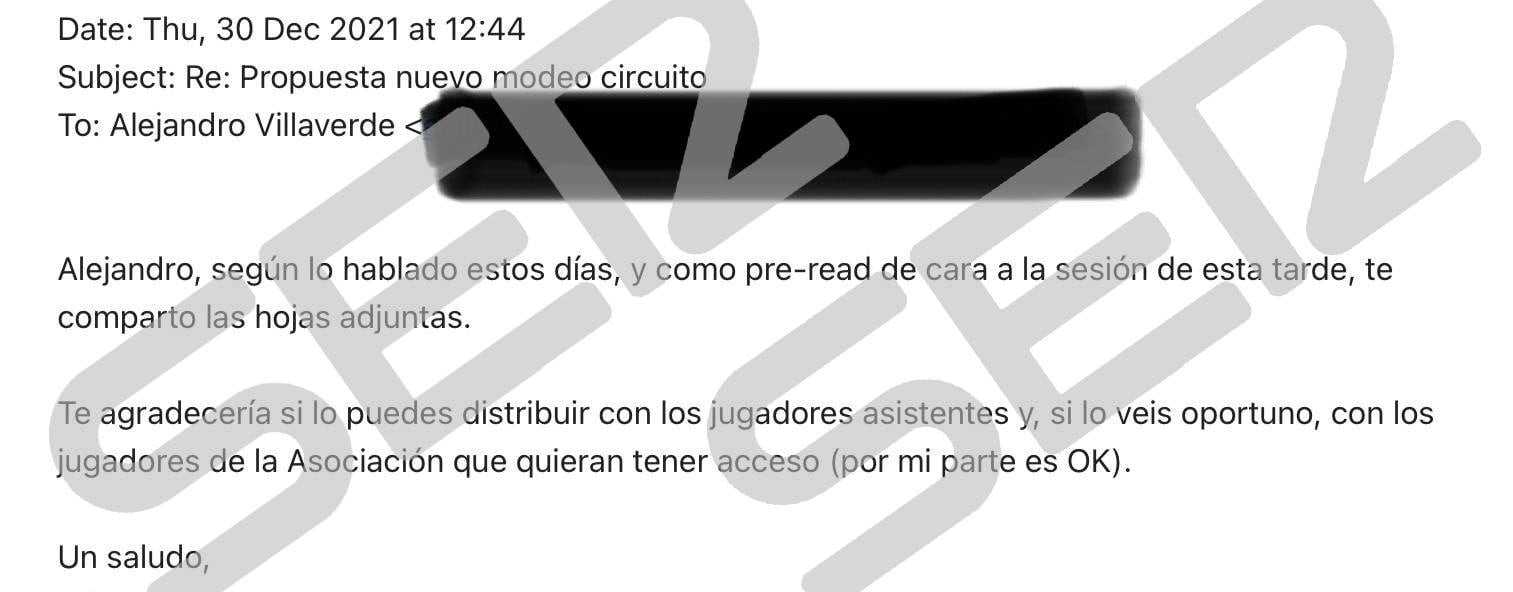 Tercer correo entre WPT y la Asociación de Jugadores, en el que se adjunta la propuesta. 