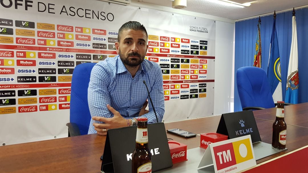 Javier Portillo, en la sala de prensa del Rico Pérez