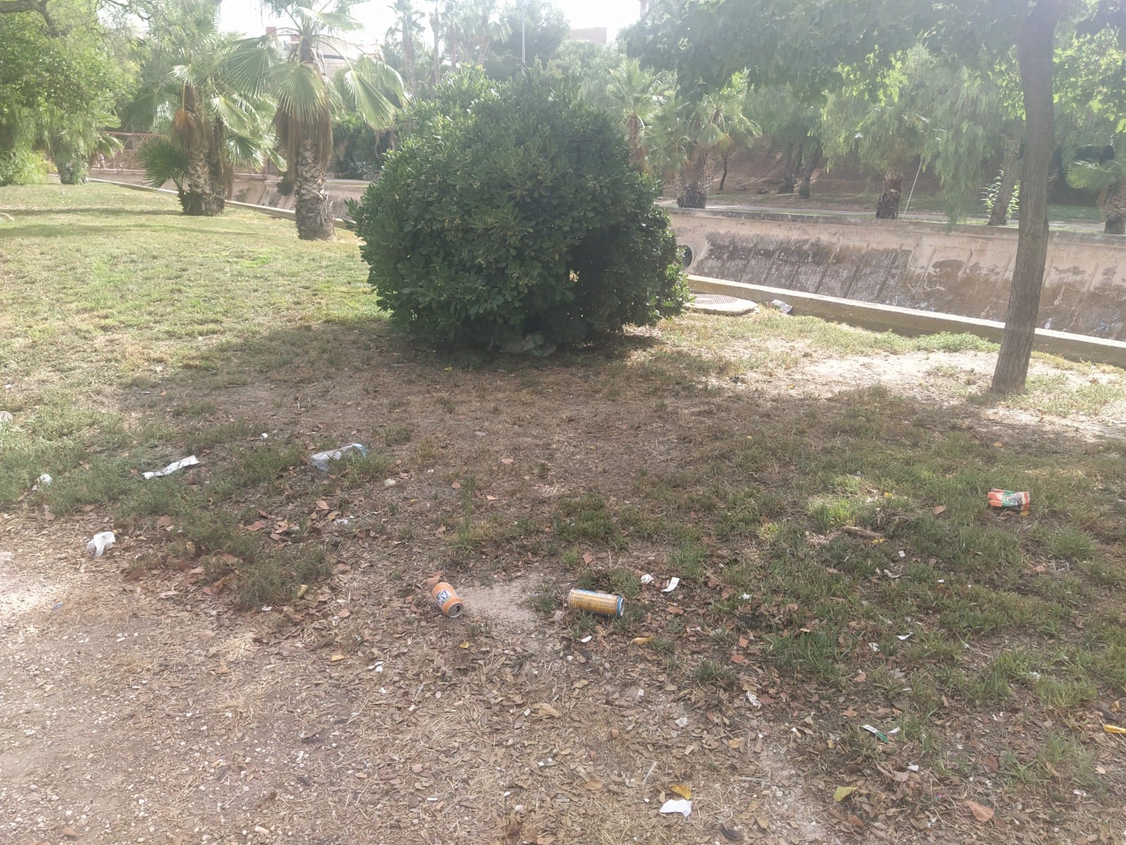 Suciedad en los jardines del Vinalopó