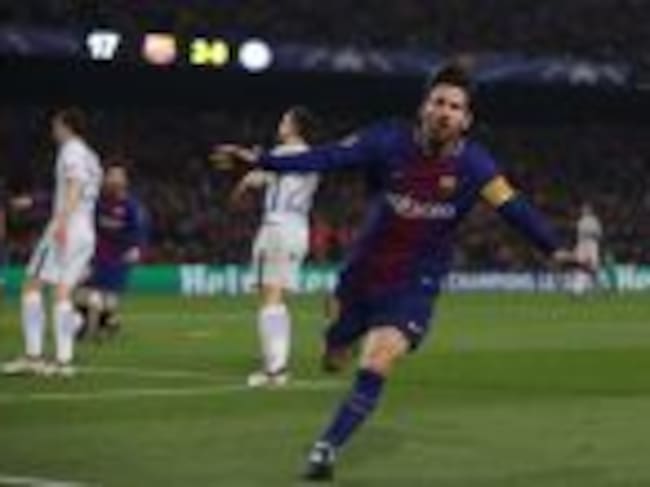 Leo Messi celebra un gol del Barcelona.