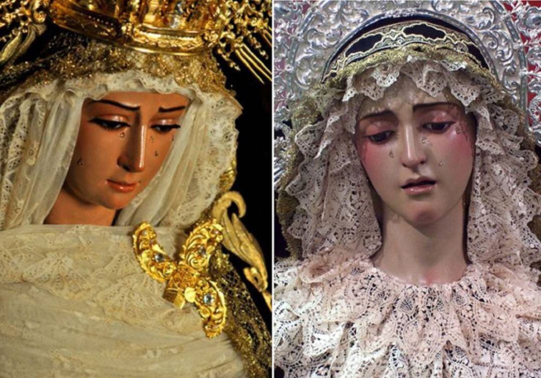 La Virgen de la Cabeza, a la izquierda, junto a la Virgen del Amor