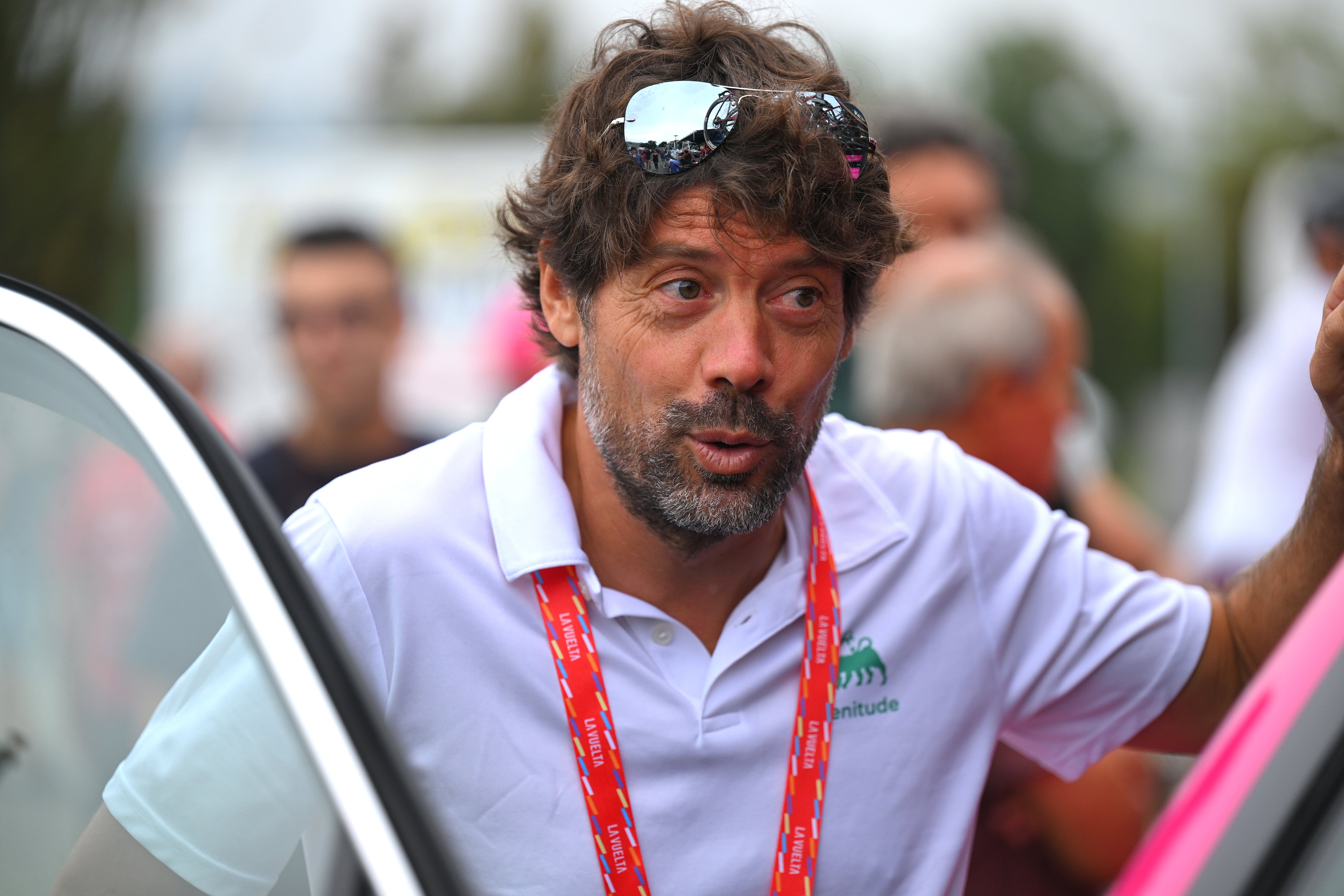 El exciclista Óscar Freire, durante La Vuelta 2025