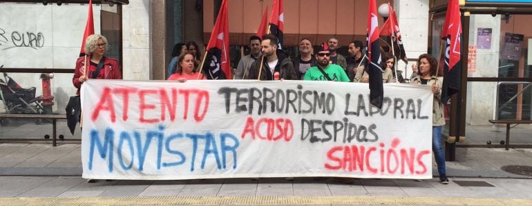 Movilización de trabajadores de Atento. Foto de archivo