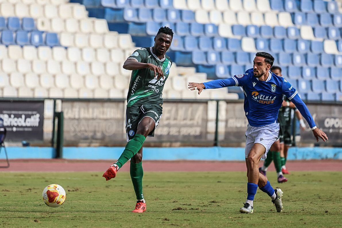 Udom durante un momento del partido ante el Melilla