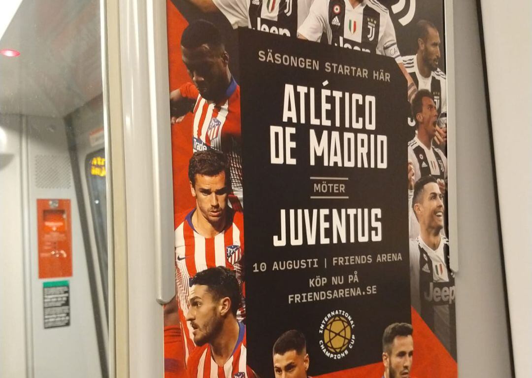 Imagen publicitaria que utiliza para anunciar Atlético - Juventus. 