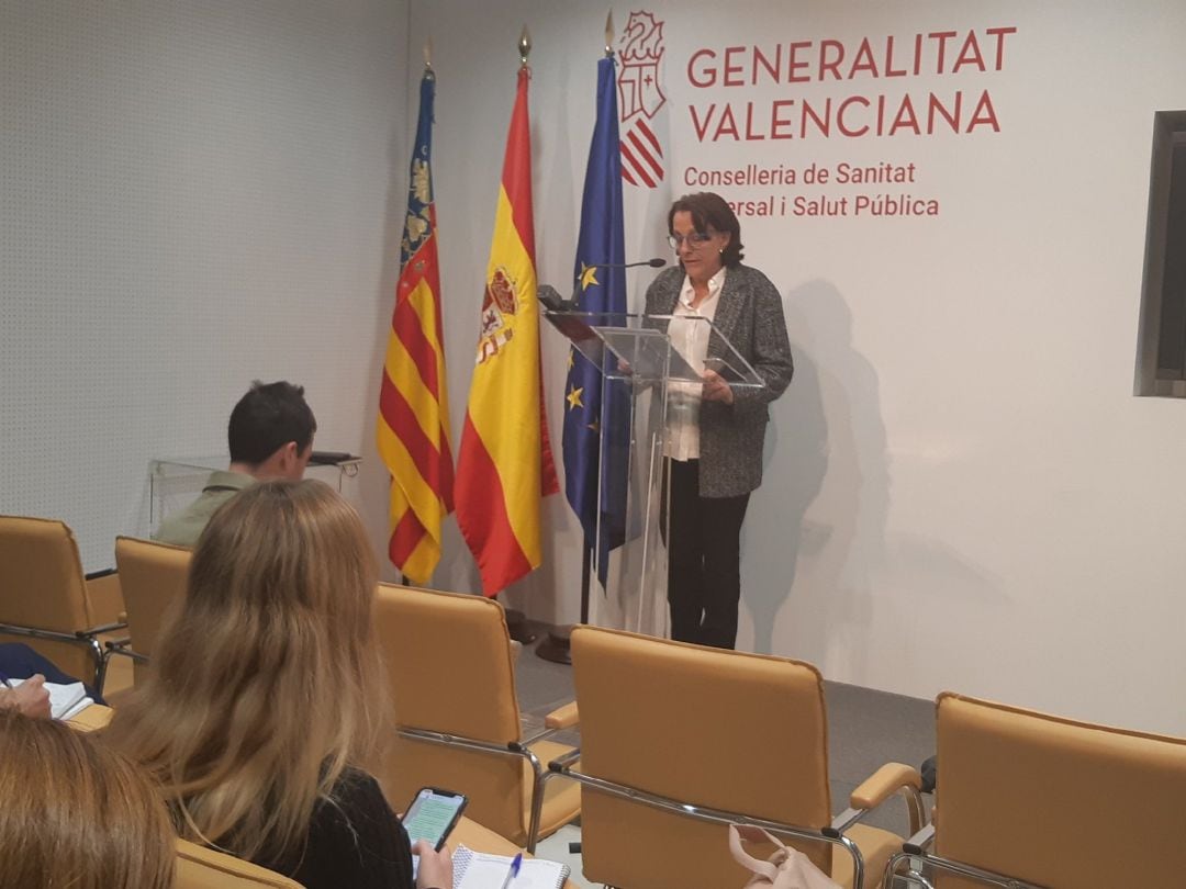 La subdirectora general de Epidemiología, Hermelinda Vanaclocha, en rueda de prensa