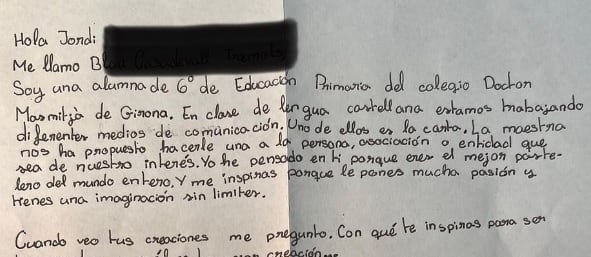 La conmovedora carta de una niña que ha emocionado al chef Jordi Roca