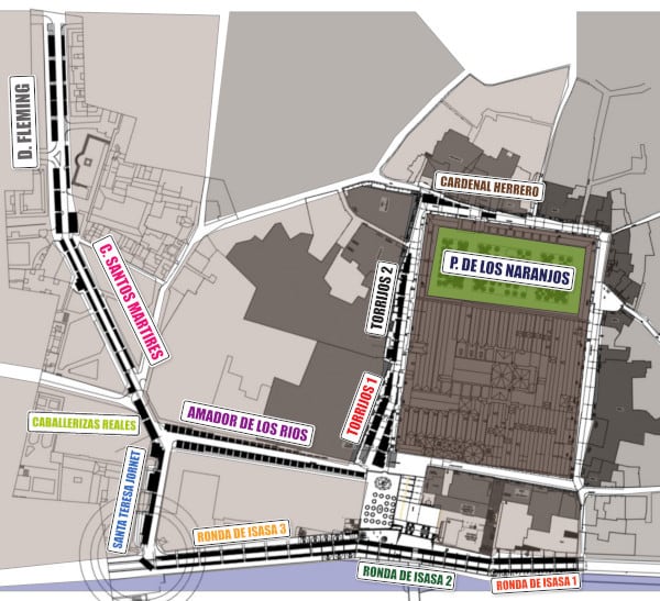 Plano del recorrido del Magno Vía crucis de Córdoba del 11 de octubre