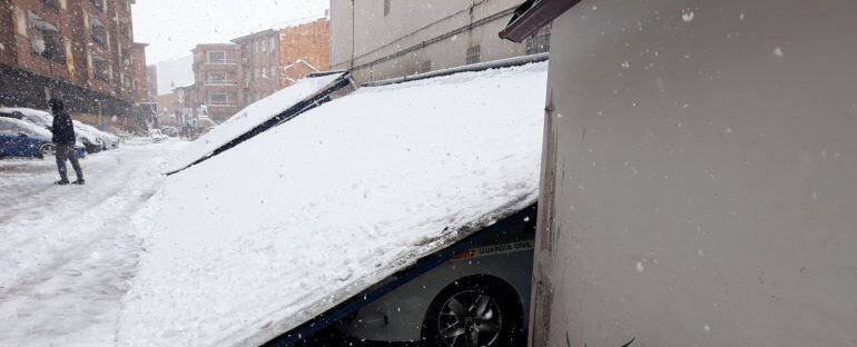 Imagen de la cubierta desprendida en el cuartel de Ocaña 