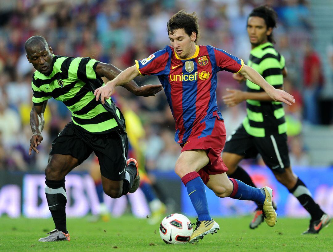 Noe Pamarot, junto a Leo Messi
