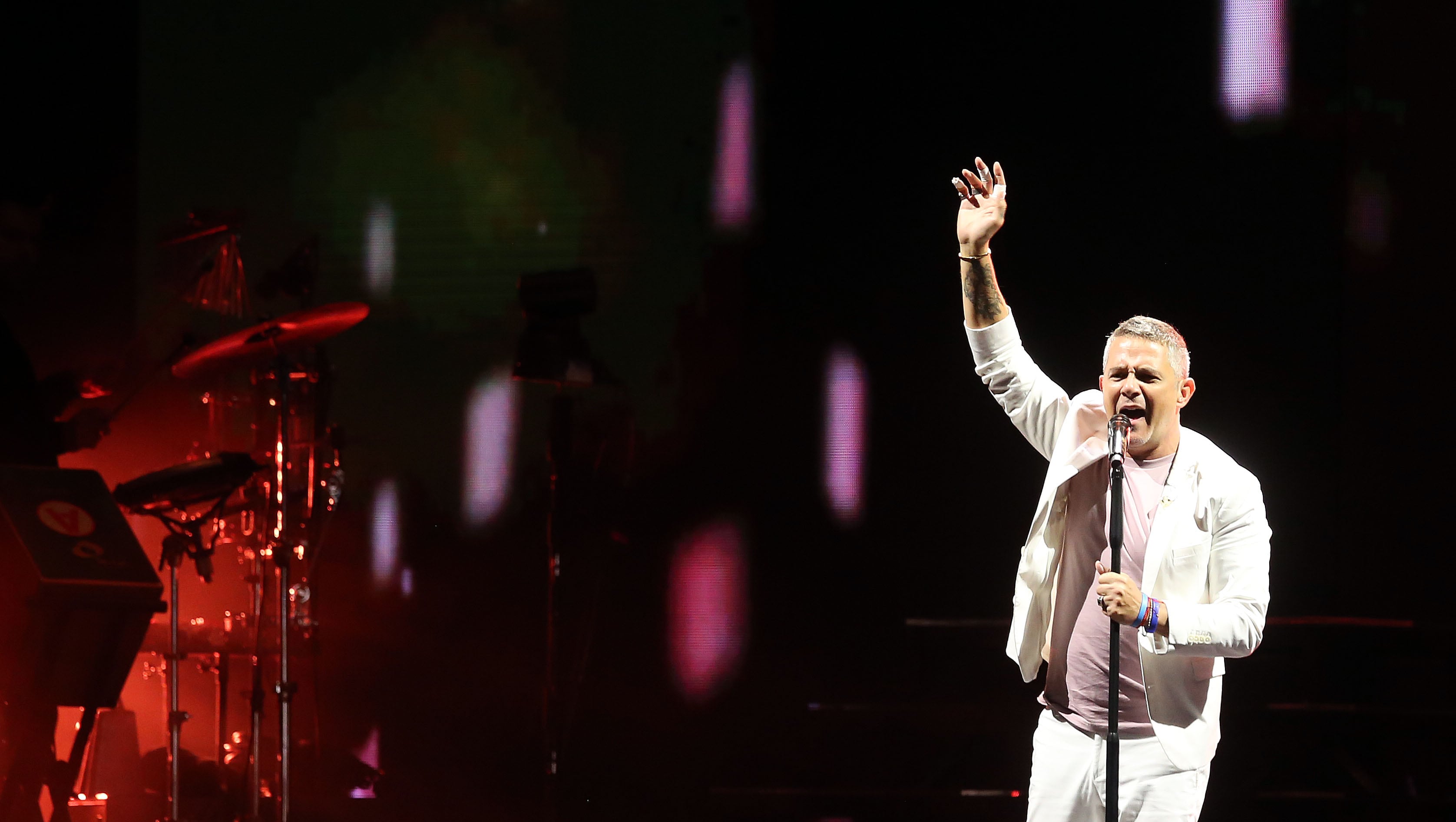 El artista Alejandro Sanz, durante su concierto en el estadio Jos� Zorrilla de Valladolid