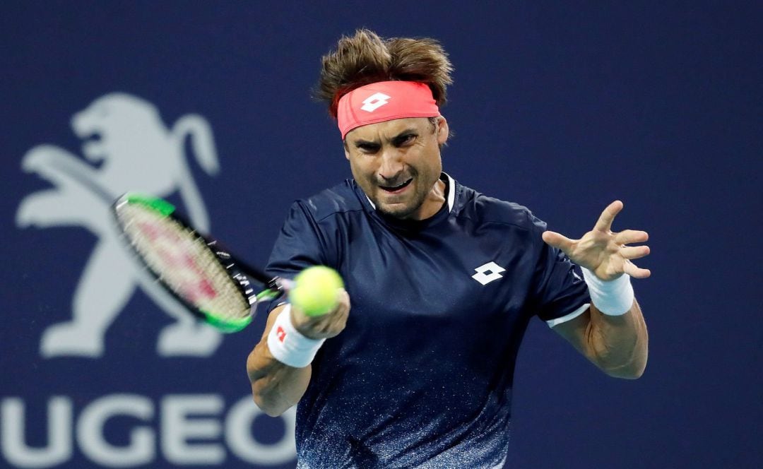 David Ferrer en su partido ante Sam Querrey en Miami.