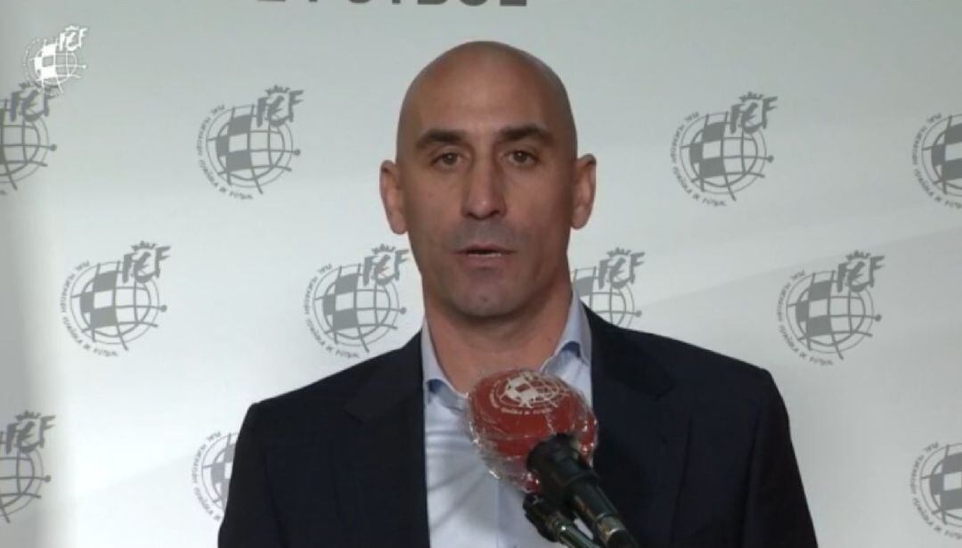 Luis Rubiales, en la comparecencia de hoy