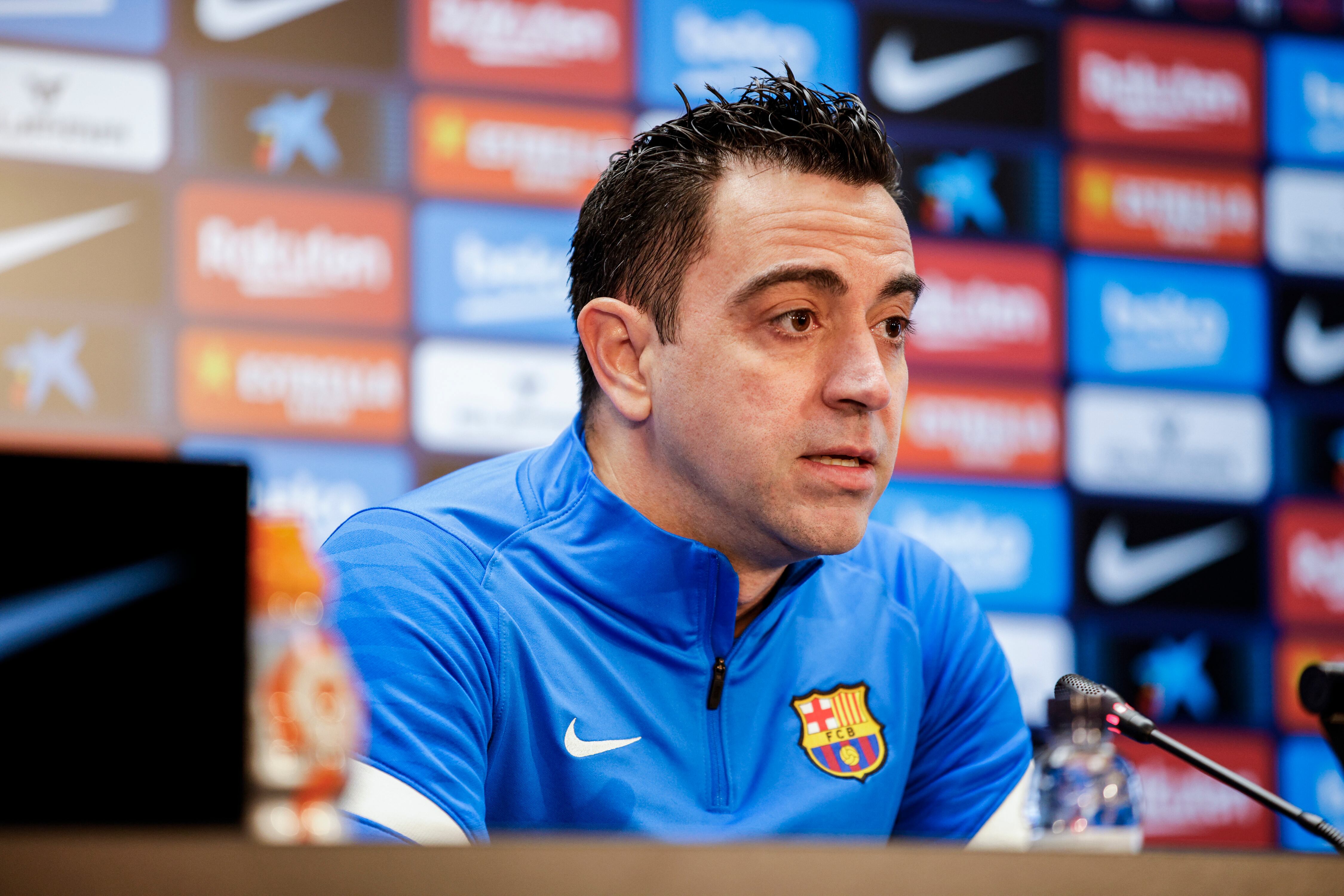 Xavi Hernández, durante la rueda de prensa