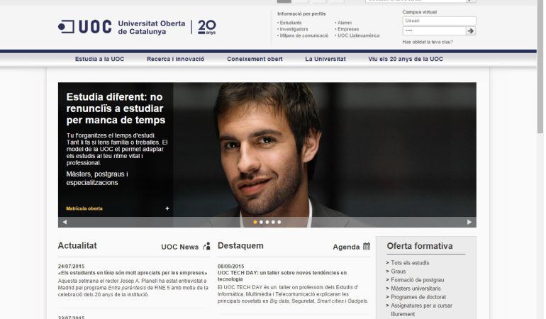 El Campus Virtual és la principal eina dels estudiants de la UOC.