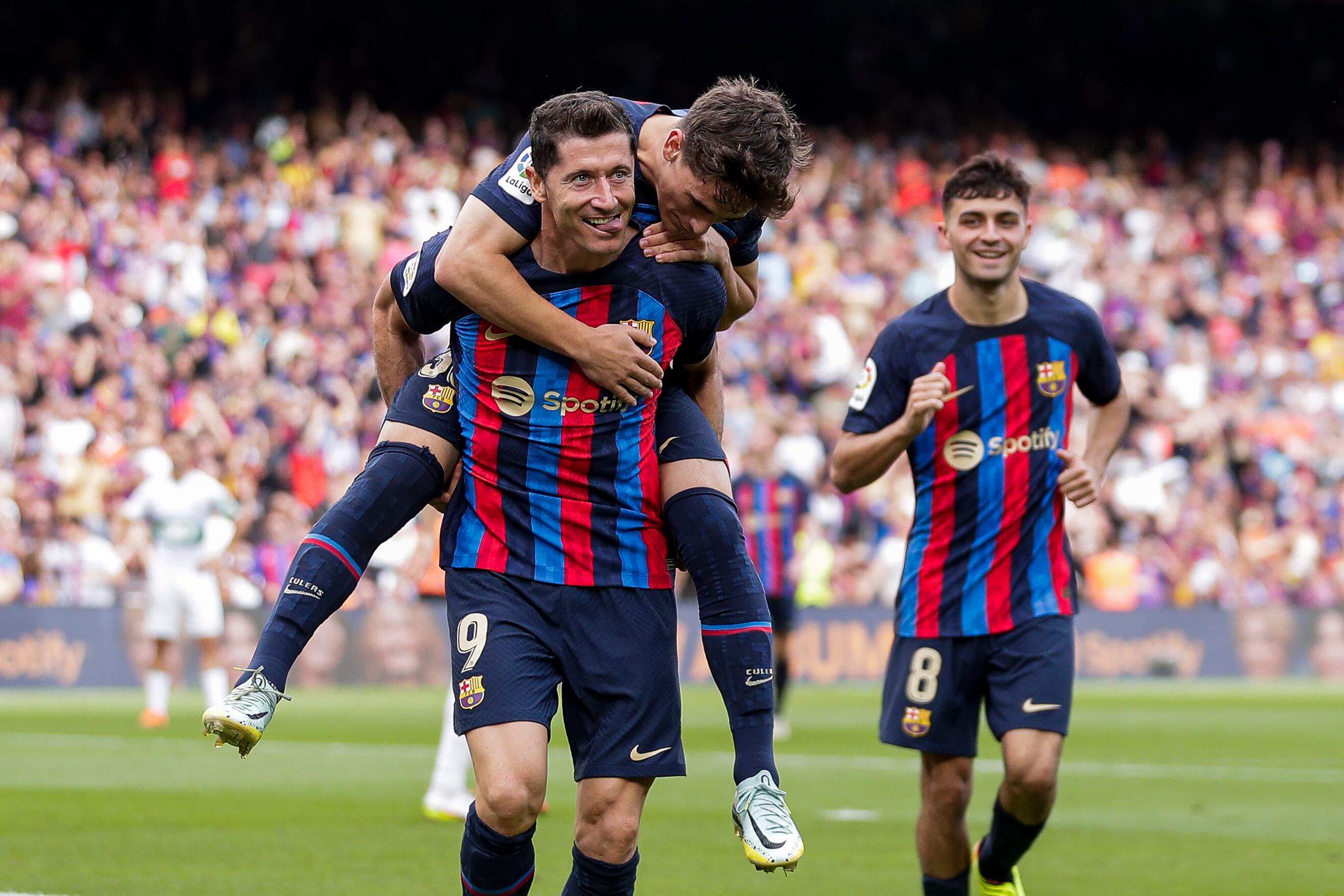 El Barcelona celebra un gol en la Liga Santander (Photo by David S. Bustamante/Soccrates/Getty Images)
