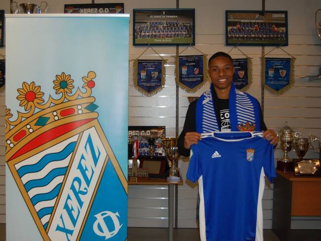 Joao Ferreira el día de su presentación como jugador del Xerez CD