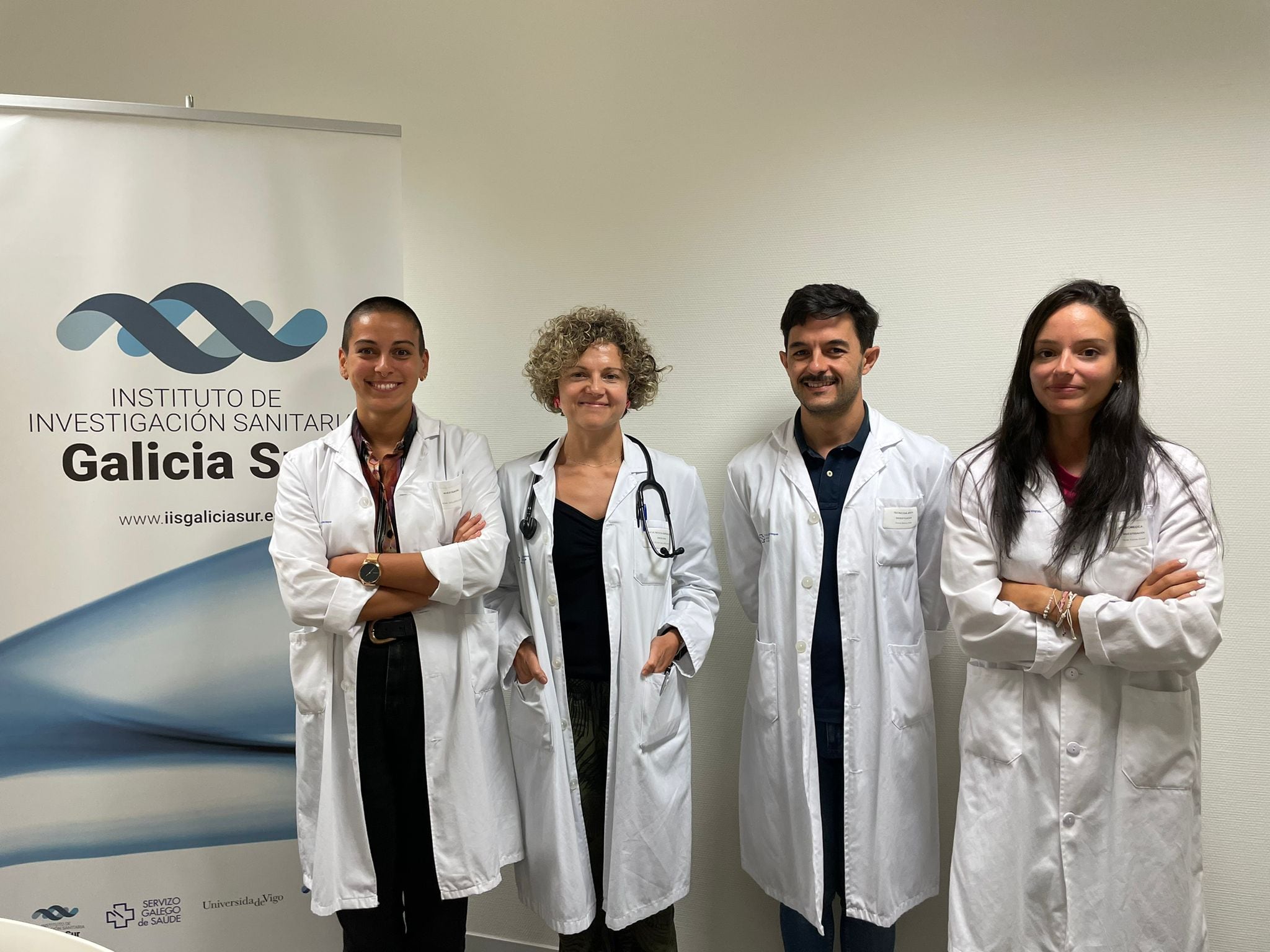 Los investigadores del proyecto Liquid Pancreas, María Gallardo, Elena Gallardo, Alberto Garrido e Irene Alonso.