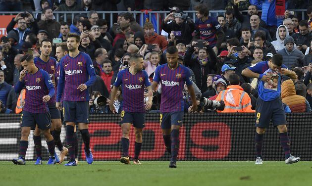 Suárez celebra su gol de penalti.