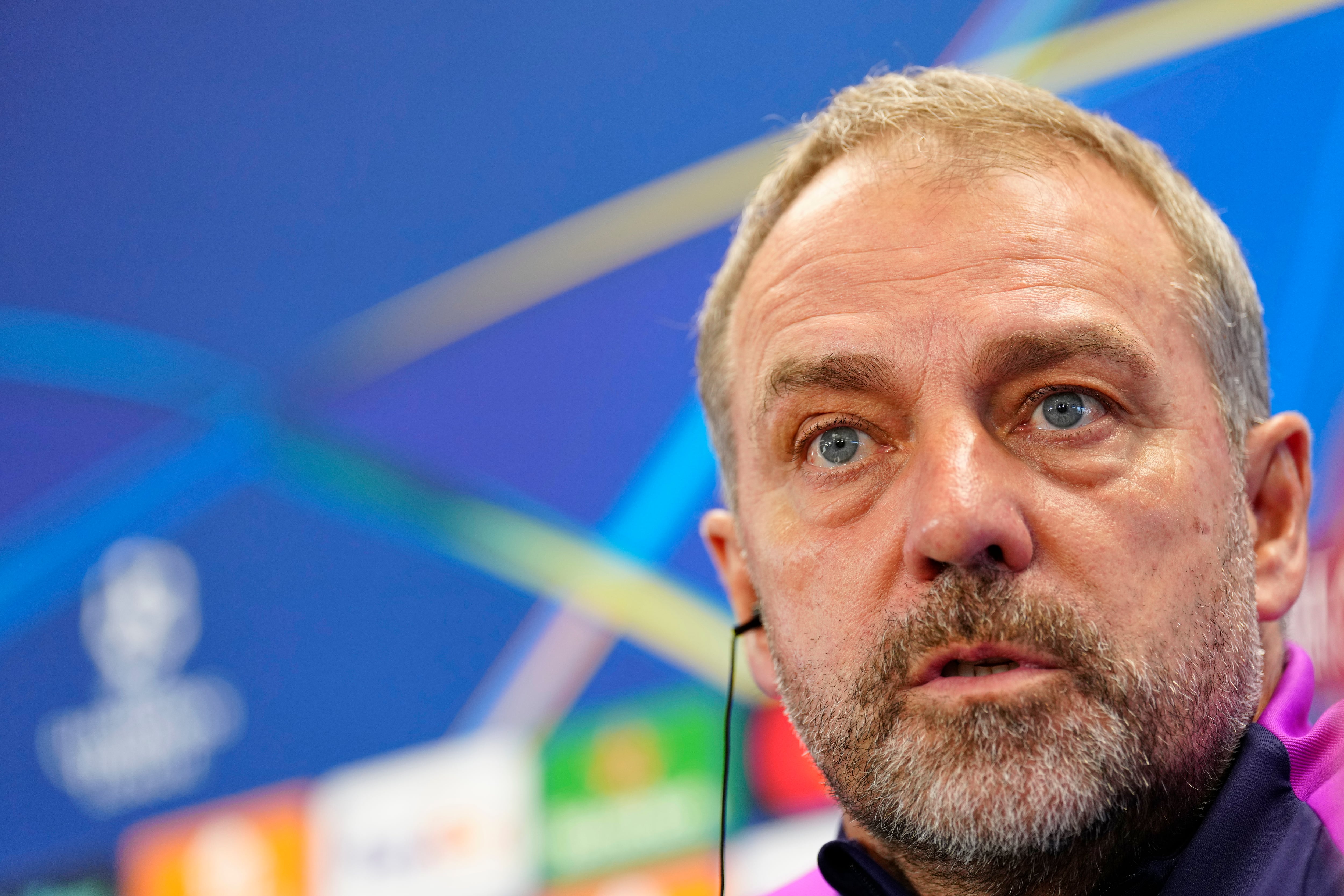 Hansi Flick, en la rueda de prensa previa al FC Barcelona-Eintracht de Frankfurt. EFE/Alejandro García