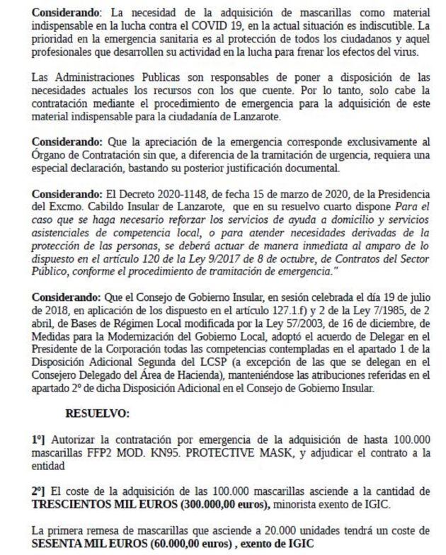 Uno de los decretos de levantamiento de reparo.