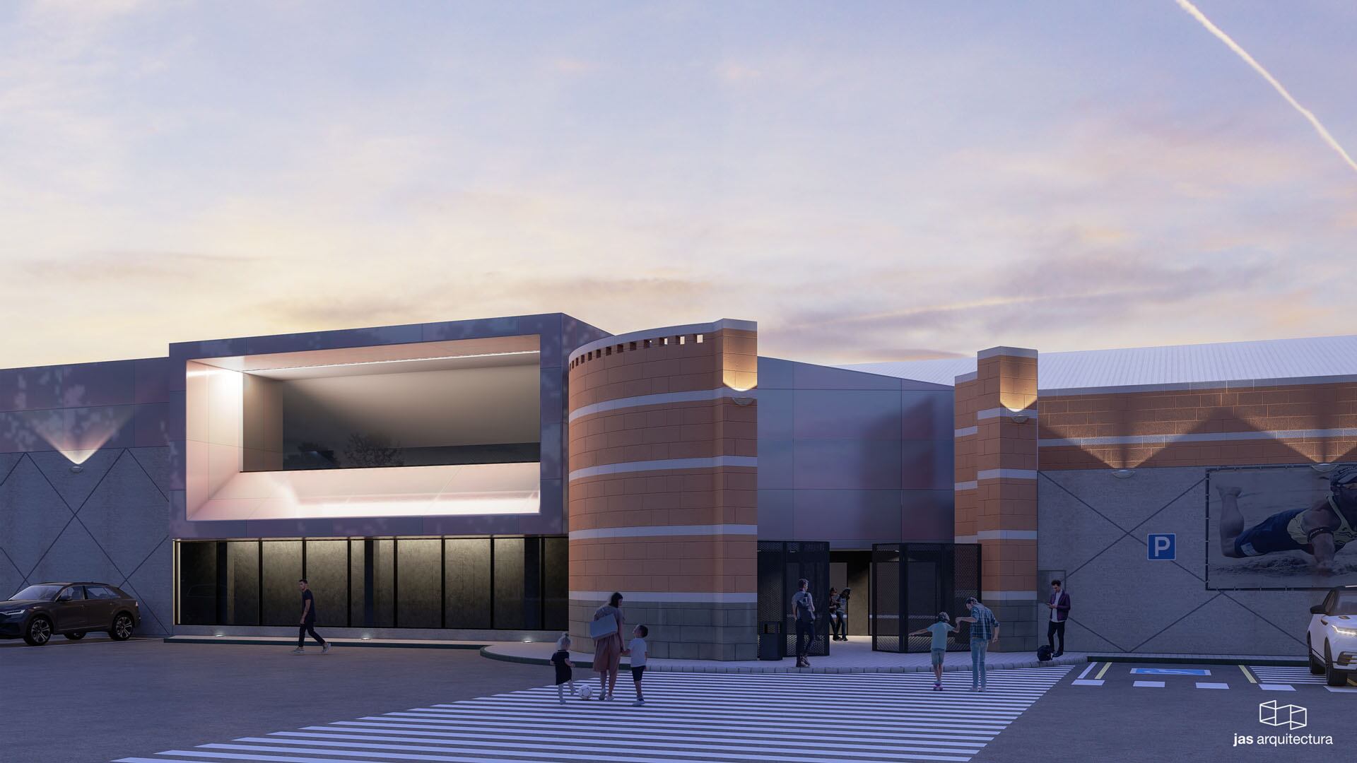 Maqueta de la reforma exterior del pabellón Raúl Mesa