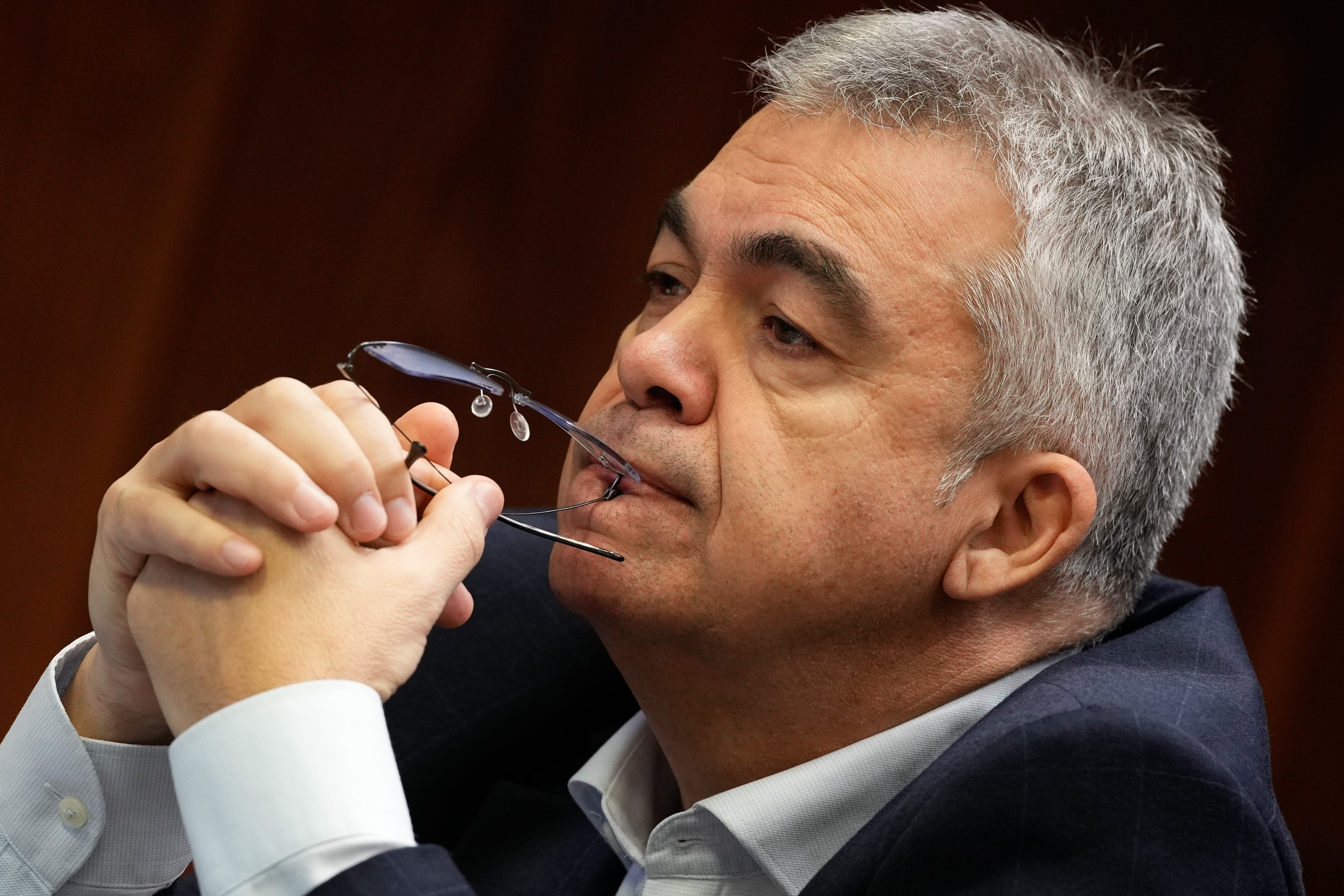 El exdiputado socialista Santos Cerdán durante su comparecencia este miércoles en la comisión del caso Koldo del Senado