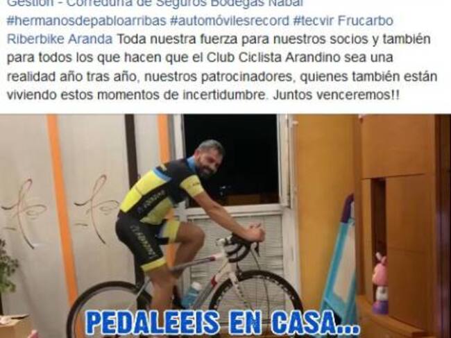 La familia del Club Ciclista Arandino manda sus mensajes de reposabilidad.