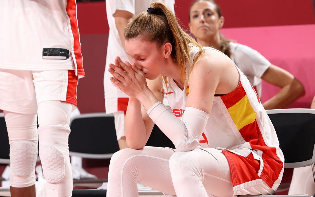 La jugadora española Laura Gil, durante el partido entre España y Francia.