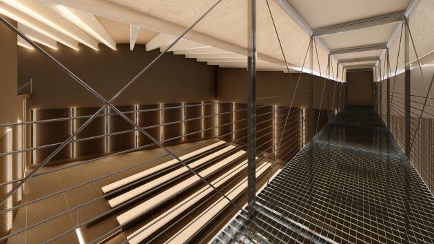 Parte superior del espacio que conectará con el ambigú del Teatro Principal