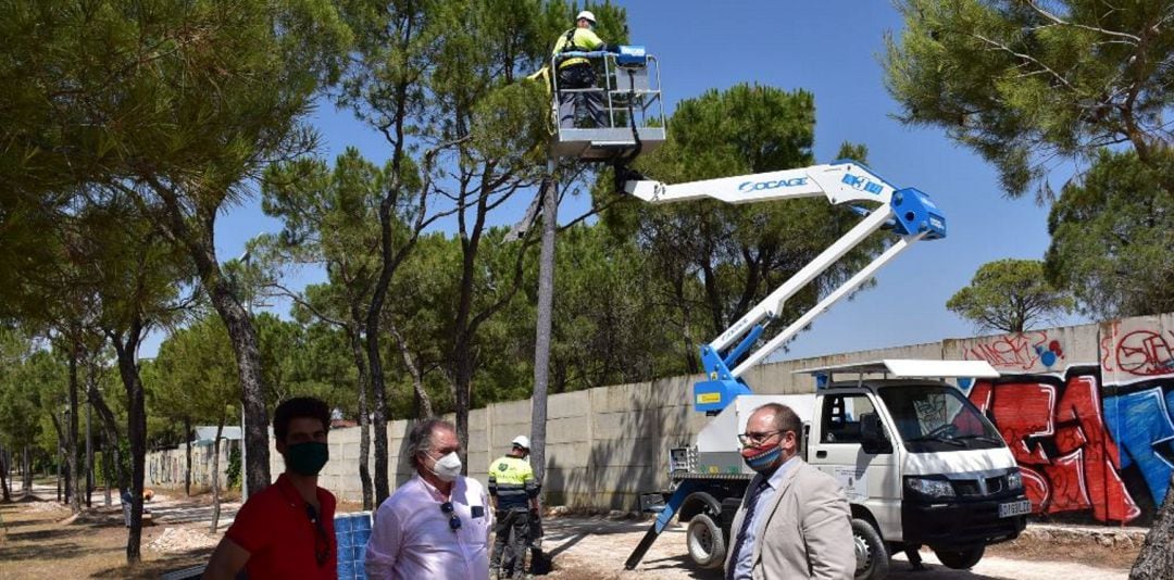 Imagen de archivo de la instalación de estas farolas