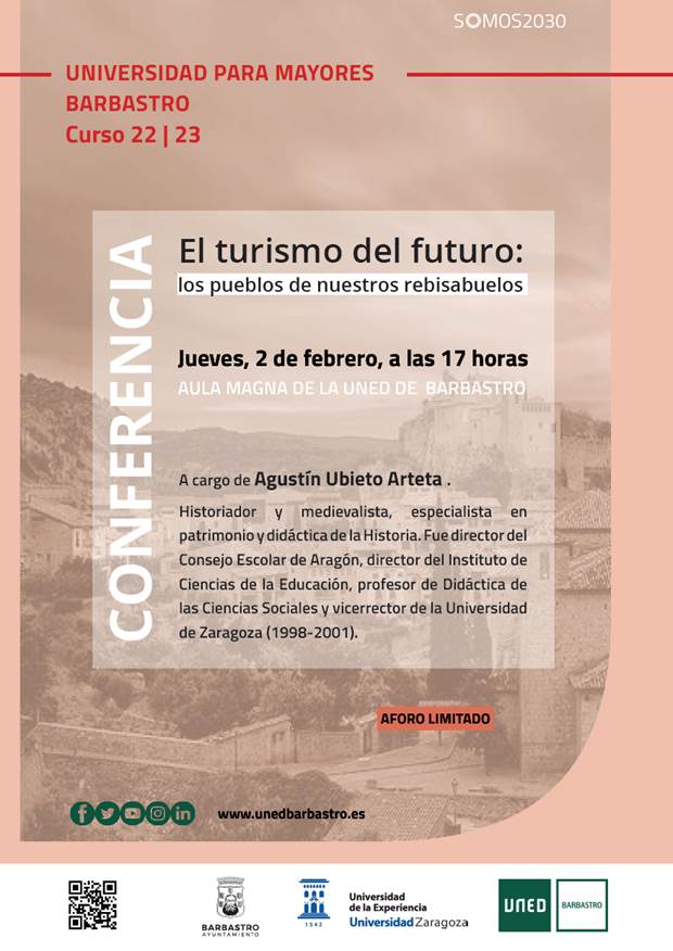 Conferencia "El turismo del futuro: los pueblos de nuestros rebisabuelos" en UNED Barbastro