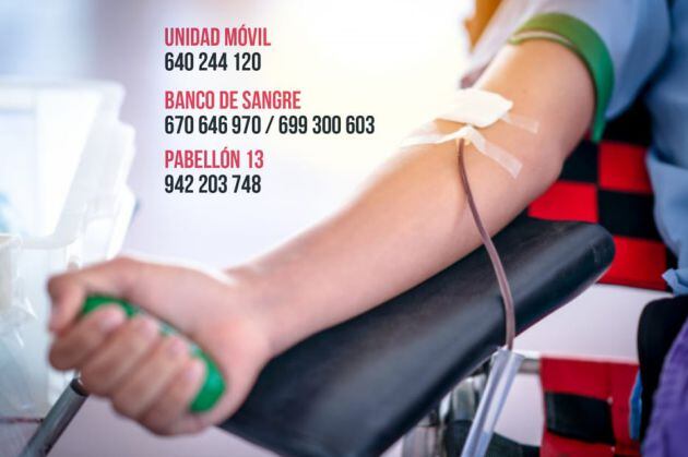 Teléfonos para cita previa en donación de sangre.