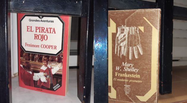 Los libros los han dejado en las ventanas de las casas.