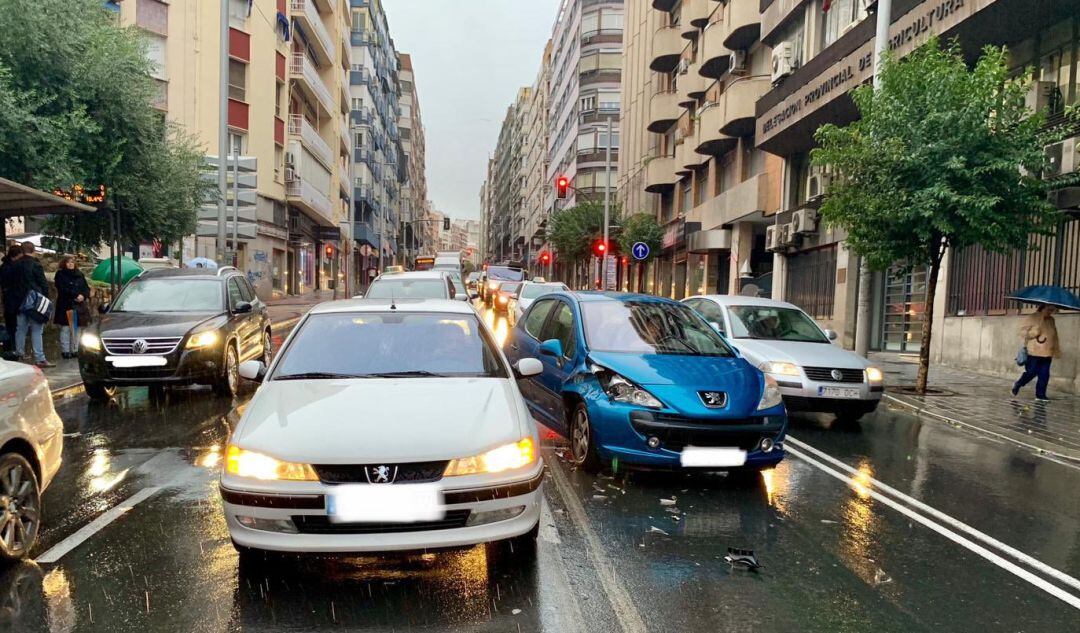Accidente leve ocurrido en la Avenida de Madrid de la capital.
